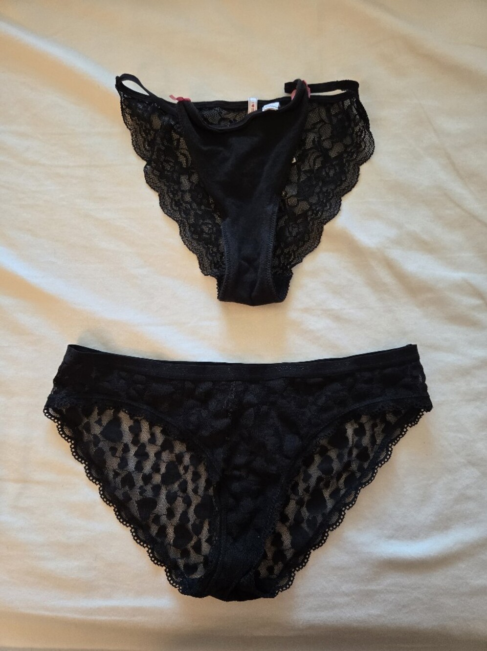 Victoria's Secret Black Lace Bikini & Hipster Panty Set